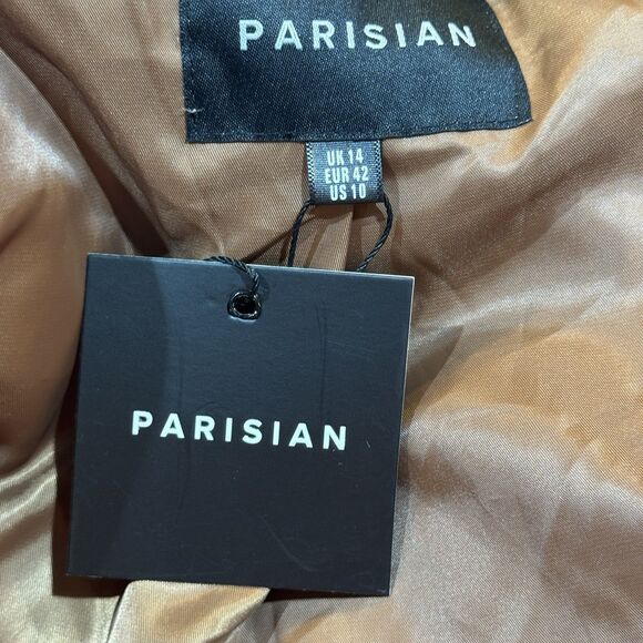 Parisian Teddy Coat Faux Shearling Mocha Longline US 10 (UK 14) NWT - Picture 5 of 12